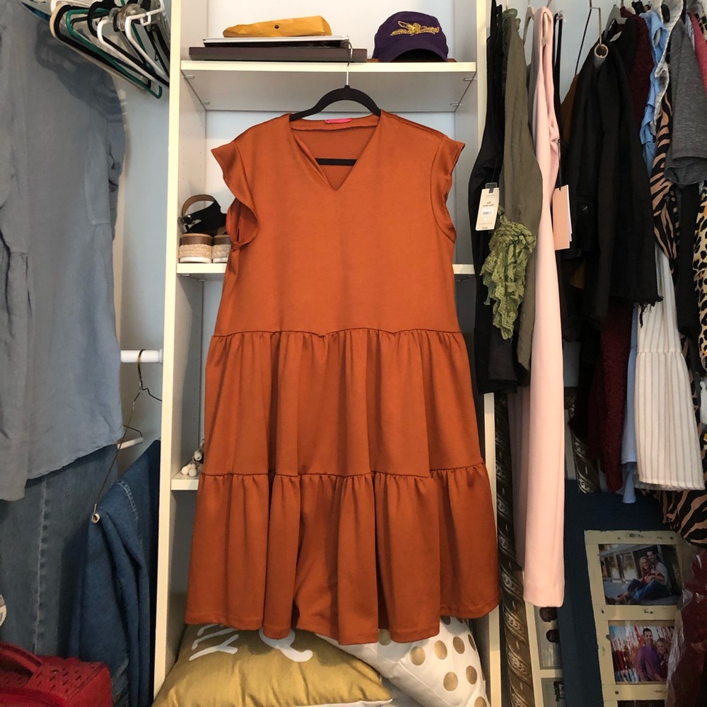 Boutique bought burnt orange babydoll dress.